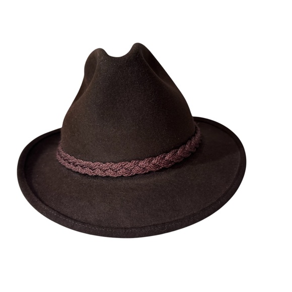 Brown Fedora Hat with Feather - Picture 2 of 6
